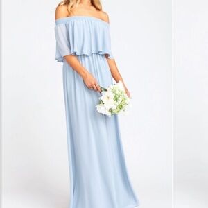 Show Me Your MuMu Off-Shoulder Powder Blue Maxi Dress